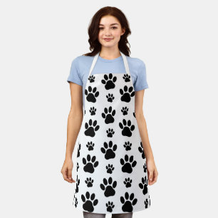 Paw Pattern, Dog Paws, Paw Prints, Black and White Schort