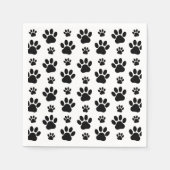 Paw Pattern, Dog Paws, Paw Prints, Black and White Servet (Voorkant)