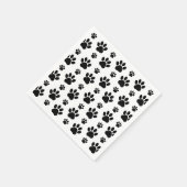 Paw Pattern, Dog Paws, Paw Prints, Black and White Servet (Hoek)