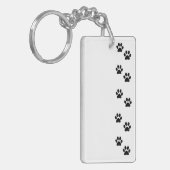 Paw Pattern, Dog Paws, Paw Prints, Black and White Sleutelhanger (Voorkant Links)