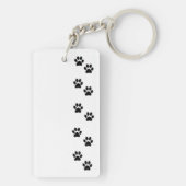 Paw Pattern, Dog Paws, Paw Prints, Black and White Sleutelhanger (achterkant)