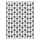 Paw Pattern, Dog Paws, Paw Prints, Black and White Tafelkleed (Voorkant)