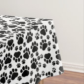 Paw Pattern, Dog Paws, Paw Prints, Black and White Tafelkleed (Voorbeeld)