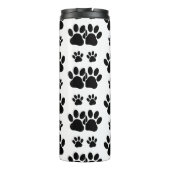 Paw Pattern, Dog Paws, Paw Prints, Black and White Thermosbeker (Achterkant)