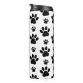Paw Pattern, Dog Paws, Paw Prints, Black and White Thermosbeker (Geroteerd rechts)