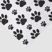 Paw Pattern, Dog Paws, Paw Prints, Black and White Tissuepapier (Detail)