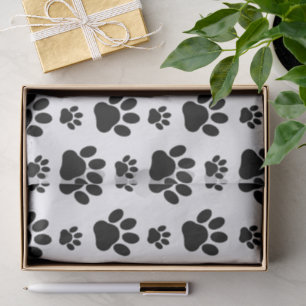 Paw Pattern, Dog Paws, Paw Prints, Black and White Tissuepapier