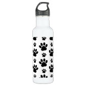 Paw Pattern, Dog Paws, Paw Prints, Black and White Waterfles (Voorkant)