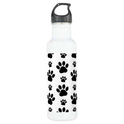 Paw Pattern, Dog Paws, Paw Prints, Black and White Waterfles (Voorkant)