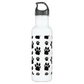 Paw Pattern, Dog Paws, Paw Prints, Black and White Waterfles (Achterkant)