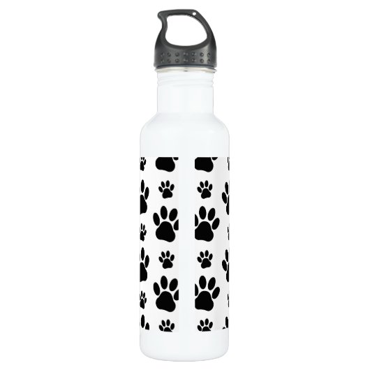 Paw Pattern, Dog Paws, Paw Prints, Black and White Waterfles (Achterkant)