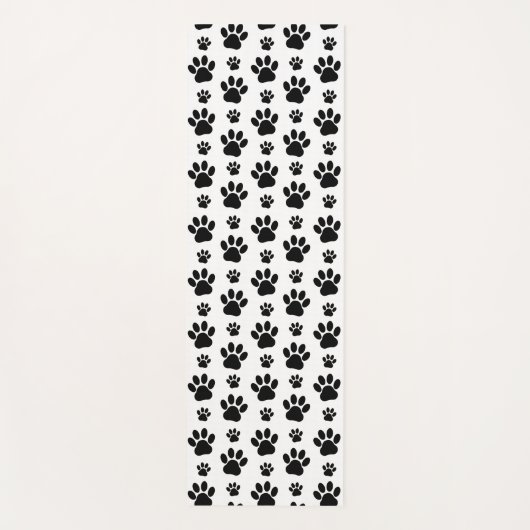 Paw Pattern, Dog Paws, Paw Prints, Black and White Yogamat (Voorkant)