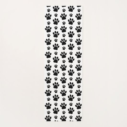 Paw Pattern, Dog Paws, Paw Prints, Black and White Yogamat (Achterkant)