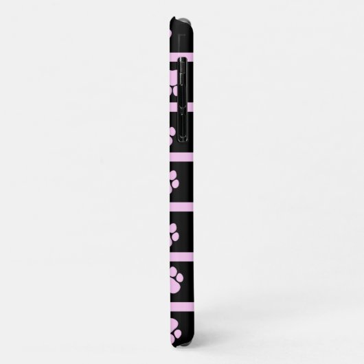 Paw Pattern, Dog Paws, Stripes - Roze Black Case-Mate iPhone Case (Achterkant/links)