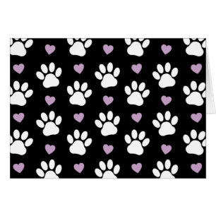 Paw Pattern, Dog Paws, White Paws, Lila Hearts
