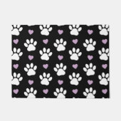 Paw Pattern, Dog Paws, White Paws, Lila Hearts Deurmat (Voorkant)