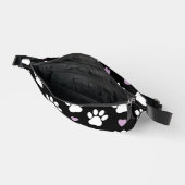 Paw Pattern, Dog Paws, White Paws, Lila Hearts Heuptasje (Open)