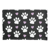 Paw Pattern, Dog Paws, White Paws, Lila Hearts Kussensloop (Voorkant)