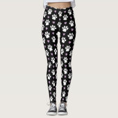 Paw Pattern, Dog Paws, White Paws, Lila Hearts Leggings (Voorkant)