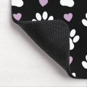 Paw Pattern, Dog Paws, White Paws, Lila Hearts Muismat (Hoek)