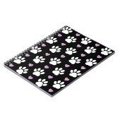 Paw Pattern, Dog Paws, White Paws, Lila Hearts Notitieboek (Linkerzijde)