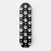 Paw Pattern, Dog Paws, White Paws, Lila Hearts Persoonlijk Skateboard (Voorkant)