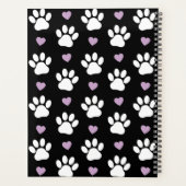 Paw Pattern, Dog Paws, White Paws, Lila Hearts Planner (Achterkant)