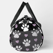 Paw Pattern, Dog Paws, White Paws, Lila Hearts Plunjezak (Rechts)