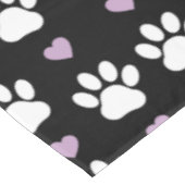 Paw Pattern, Dog Paws, White Paws, Lila Hearts Tafelkleed (Gekanteld)