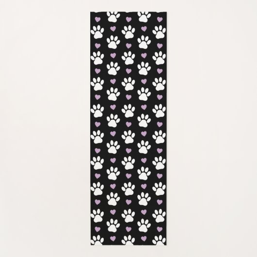 Paw Pattern, Dog Paws, White Paws, Lila Hearts Yogamat (Voorkant)