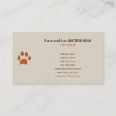 Paw Pattern - Hond Walker Visitekaartje (Achterkant)