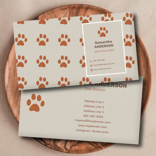 Paw Pattern - Hond Walker Visitekaartje