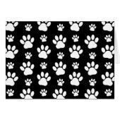 Paw Pattern, Paw Prints, Dog Paws, Black and White (Voorkant Horizontaal)