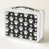 Paw Pattern, Paw Prints, Dog Paws, Black and White (Achterkant)