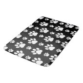 Paw Pattern, Paw Prints, Dog Paws, Black and White Badmat (Gekanteld)