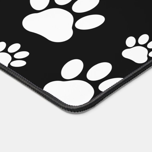 Paw Pattern, Paw Prints, Dog Paws, Black and White Bureaumat (Hoek)