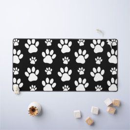 Paw Pattern, Paw Prints, Dog Paws, Black and White Bureaumat
