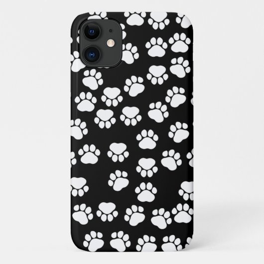 Paw Pattern, Paw Prints, Dog Paws, Black and White Case-Mate iPhone Case (Achterkant)