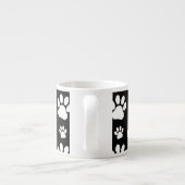 Paw Pattern, Paw Prints, Dog Paws, Black and White Espresso Kop (Achterkant)