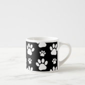 Paw Pattern, Paw Prints, Dog Paws, Black and White Espresso Kop (Rechts)