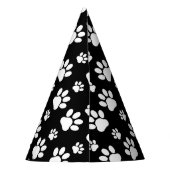 Paw Pattern, Paw Prints, Dog Paws, Black and White Feesthoedjes (Achterkant)