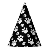 Paw Pattern, Paw Prints, Dog Paws, Black and White Feesthoedjes (Links)
