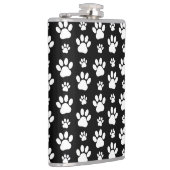 Paw Pattern, Paw Prints, Dog Paws, Black and White Heupfles (Rechts)