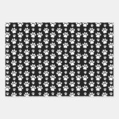 Paw Pattern, Paw Prints, Dog Paws, Black and White Inpakpapier Vel (Voorkant 2)