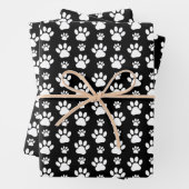 Paw Pattern, Paw Prints, Dog Paws, Black and White Inpakpapier Vel (In situ)