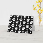 Paw Pattern, Paw Prints, Dog Paws, Black and White Kaart (Gele Bloem)