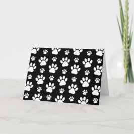 Paw Pattern, Paw Prints, Dog Paws, Black and White Kaart