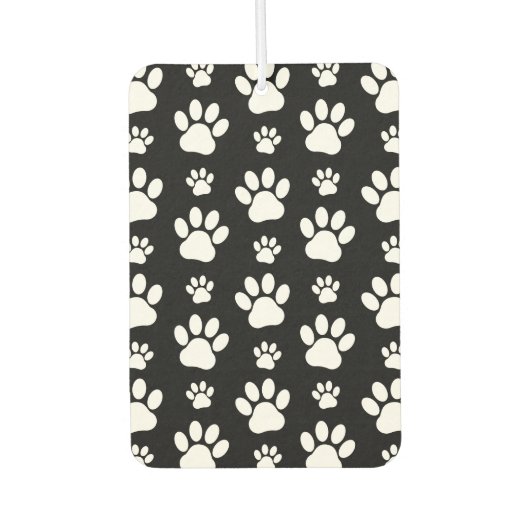 Paw Pattern, Paw Prints, Dog Paws, Black and White Luchtverfrisser (Voorkant)