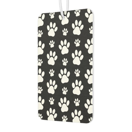 Paw Pattern, Paw Prints, Dog Paws, Black and White Luchtverfrisser (Links)