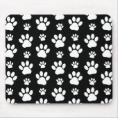 Paw Pattern, Paw Prints, Dog Paws, Black and White Muismat (Voorkant)